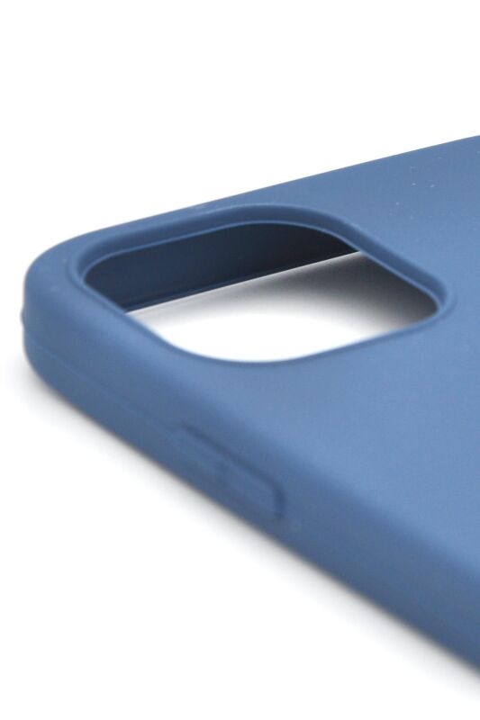 iPhone 12 Uyumlu Düz Renk Esnek Yumuşak Silikon Kılıf Rubber İndigo Mavi - 3