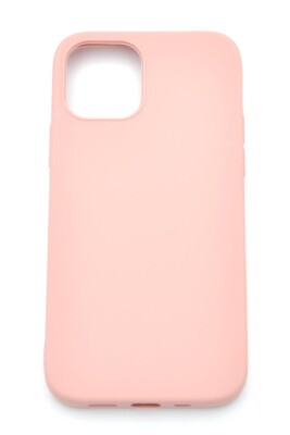 iPhone 12 Uyumlu Düz Renk Esnek Yumuşak Silikon Kılıf Rubber Pembe - 2