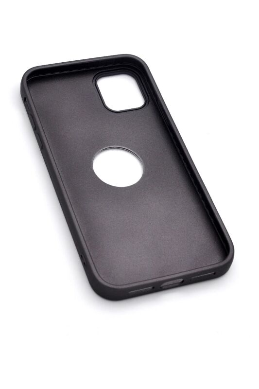 iPhone 13 Pro Max Uyumlu Deri Görünümlü Sert Kapak Kılıf Gri - 6