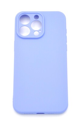 iPhone 13 Pro Max Uyumlu Düz Renk Esnek Yumuşak Silikon Kılıf Rubber Açık Mor - 2