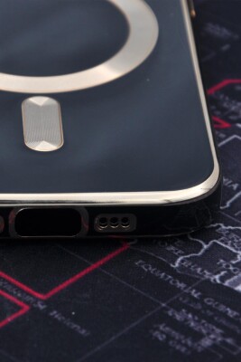iPhone 13 Pro Max Uyumlu MagSafe Özellikli Lens Korumalı Lazerli Renkli Kılıf Siyah - 6