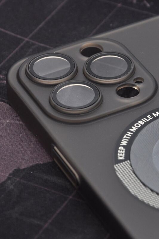 iPhone 13 Pro Max Uyumlu Siyah Renkli Yarı Şeffaf İnce Sert Kapak Kılıf Kamera Lens Korumalı - 2