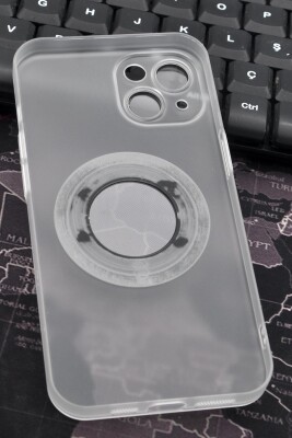 iPhone 13 Uyumlu Beyaz Renkli Yarı Şeffaf İnce Sert Kapak Kılıf Kamera Lens Korumalı - 5