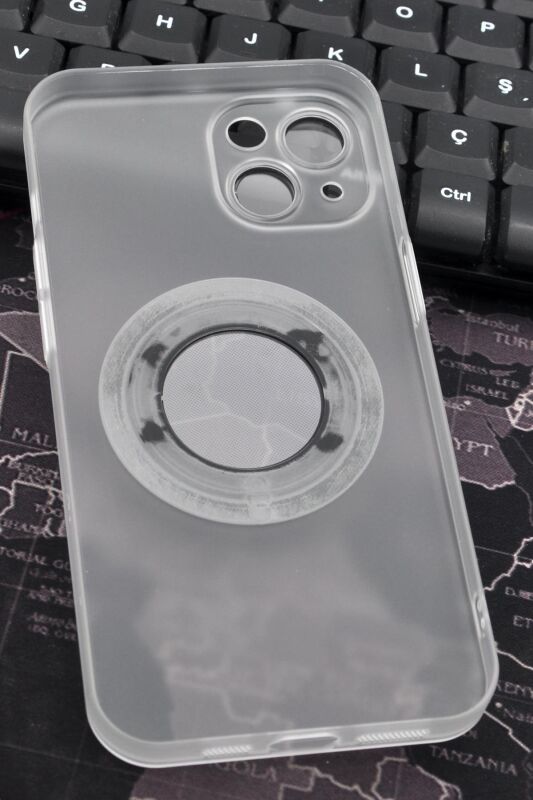 iPhone 13 Uyumlu Beyaz Renkli Yarı Şeffaf İnce Sert Kapak Kılıf Kamera Lens Korumalı - 5