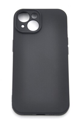 iPhone 13 Uyumlu Düz Renk Esnek Yumuşak Silikon Kılıf Rubber Siyah - 2