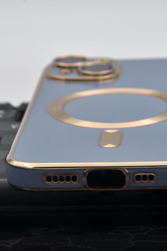 iPhone 13 Uyumlu MagSafe Özellikli Lens Korumalı Renkli Kılıf Mavi - 7