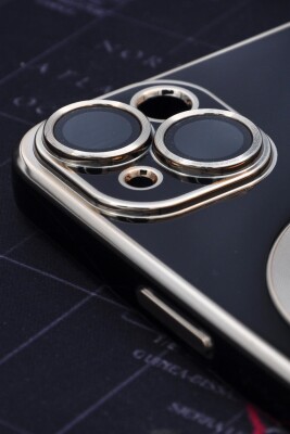 iPhone 13 Uyumlu MagSafe Özellikli Lens Korumalı Renkli Kılıf Siyah - 3