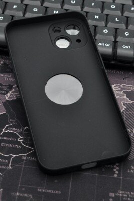 iPhone 13 Uyumlu Siyah Benekli Desenli İnce Sert Kapak Kılıf Kamera Lens Korumalı - 5