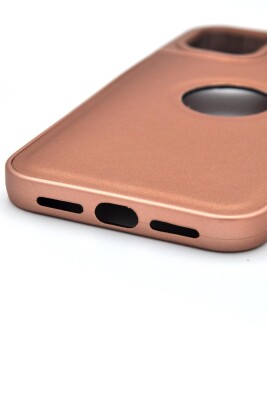 iPhone 14 Pro Max Uyumlu Deri Görünümlü Sert Kapak Kılıf Taba Kum Beji - 5