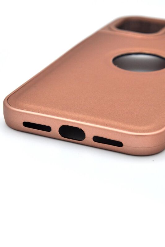 iPhone 14 Pro Max Uyumlu Deri Görünümlü Sert Kapak Kılıf Taba Kum Beji - 5