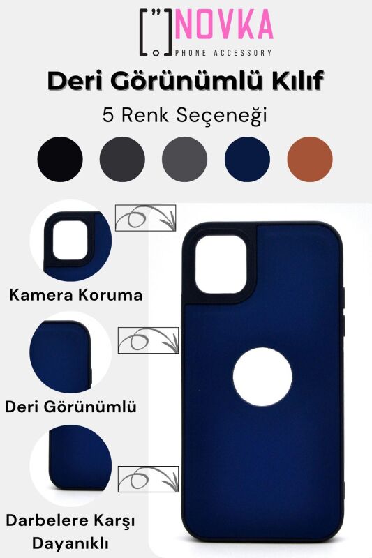 iPhone 14 Pro Max Uyumlu Deri Görünümlü Sert Kapak Kılıf Taba Kum Beji - 7