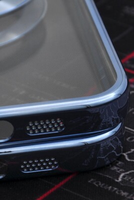 iPhone 14 Pro Max Uyumlu MagSafe Özellikli Saks Mavi Renkli Kenarlı Lazerli Şeffaf Kılıf Lens Korumalı - 4