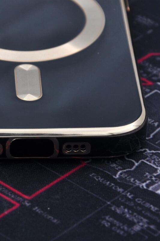 iPhone 14 Pro Uyumlu MagSafe Özellikli Lens Korumalı Lazerli Renkli Kılıf Siyah - 6