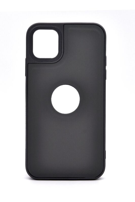 iPhone 15 Pro Max Uyumlu Deri Görünümlü Sert Kapak Kılıf Gri - 1