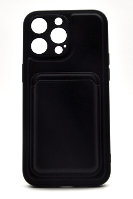 iPhone 15 Pro Max Uyumlu Manyetik Özellikli Kredi Kartlıklı Deri Kılıf Siyah - 2
