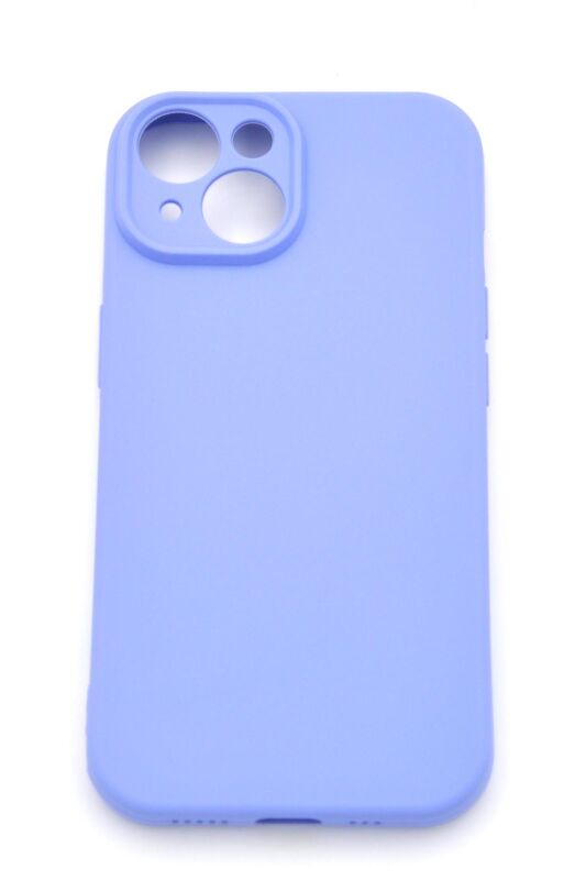 iPhone 15 Uyumlu Düz Renk Esnek Yumuşak Silikon Kılıf Rubber Açık Mor - 2