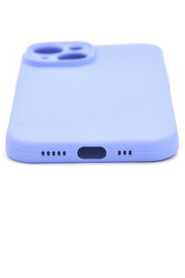 iPhone 15 Uyumlu Düz Renk Esnek Yumuşak Silikon Kılıf Rubber Açık Mor - 4