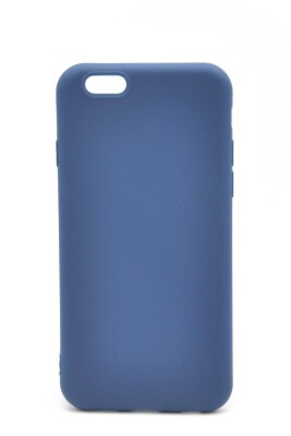 iPhone 6 / 6S Uyumlu Düz Renk Esnek Yumuşak Silikon Kılıf Rubber İndigo Mavi 