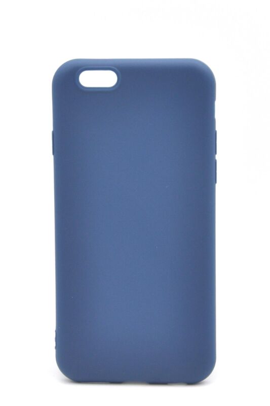 iPhone 6 / 6S Uyumlu Düz Renk Esnek Yumuşak Silikon Kılıf Rubber İndigo Mavi - 1