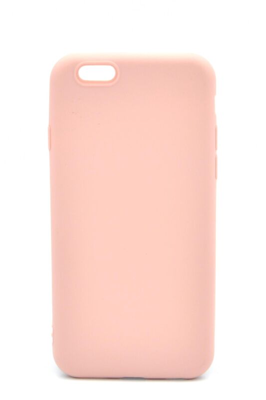 iPhone 6 / 6S Uyumlu Düz Renk Esnek Yumuşak Silikon Kılıf Rubber Pembe - 1