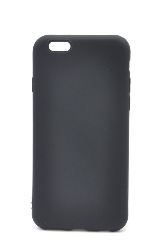 iPhone 6 / 6S Uyumlu Düz Renk Esnek Yumuşak Silikon Kılıf Rubber Siyah - 1