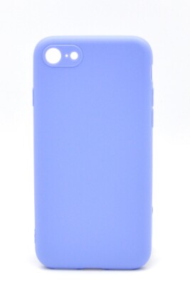 iPhone 7 / 8 Uyumlu Düz Renk Esnek Yumuşak Silikon Kılıf Rubber Açık Mor 