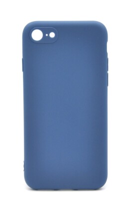 iPhone 7 / 8 Uyumlu Düz Renk Esnek Yumuşak Silikon Kılıf Rubber İndigo Mavi 