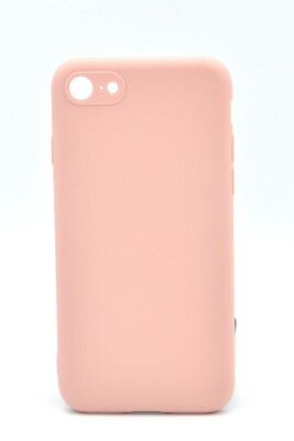 iPhone 7 / 8 Uyumlu Düz Renk Esnek Yumuşak Silikon Kılıf Rubber Pembe 