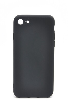 iPhone 7 / 8 Uyumlu Düz Renk Esnek Yumuşak Silikon Kılıf Rubber Siyah 