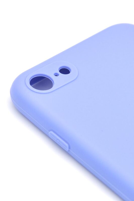 iPhone 7 / 8 Uyumlu Düz Renk Esnek Yumuşak Silikon Kılıf Rubber Açık Mor - 3
