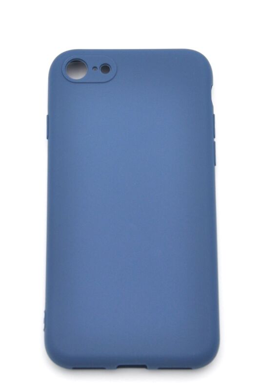 iPhone 7 / 8 Uyumlu Düz Renk Esnek Yumuşak Silikon Kılıf Rubber İndigo Mavi - 2