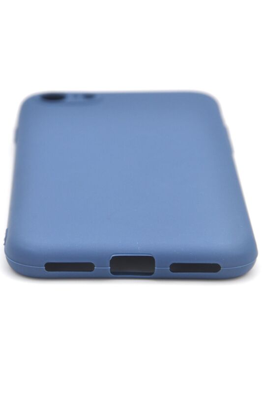 iPhone 7 / 8 Uyumlu Düz Renk Esnek Yumuşak Silikon Kılıf Rubber İndigo Mavi - 4