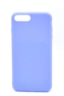 iPhone 7 Plus / 8 Plus Uyumlu Düz Renk Esnek Yumuşak Silikon Kılıf Rubber Açık Mor 