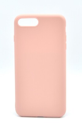 iPhone 7 Plus / 8 Plus Uyumlu Düz Renk Esnek Yumuşak Silikon Kılıf Rubber Pembe 
