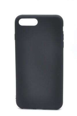 iPhone 7 Plus / 8 Plus Uyumlu Düz Renk Esnek Yumuşak Silikon Kılıf Rubber Siyah 