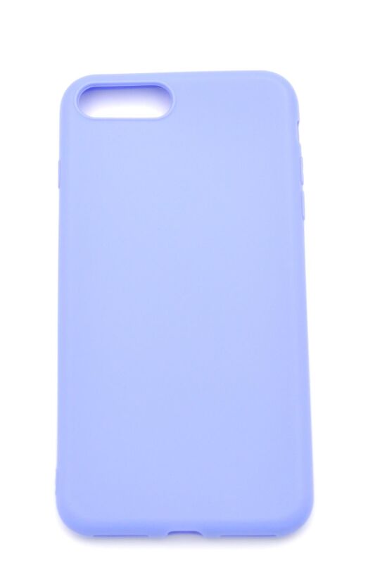 iPhone 7 Plus / 8 Plus Uyumlu Düz Renk Esnek Yumuşak Silikon Kılıf Rubber Açık Mor - 2