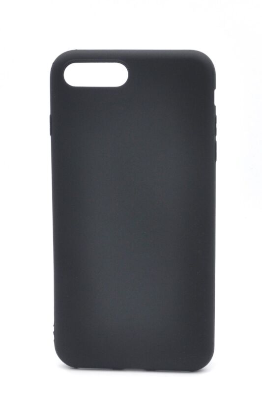 iPhone 7 Plus / 8 Plus Uyumlu Düz Renk Esnek Yumuşak Silikon Kılıf Rubber Siyah - 1