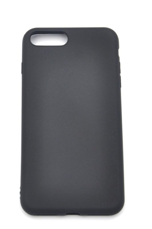 iPhone 7 Plus / 8 Plus Uyumlu Düz Renk Esnek Yumuşak Silikon Kılıf Rubber Siyah - 2