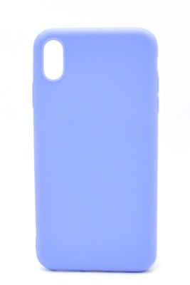 iPhone X Uyumlu Düz Renk Esnek Yumuşak Silikon Kılıf Rubber Açık Mor 