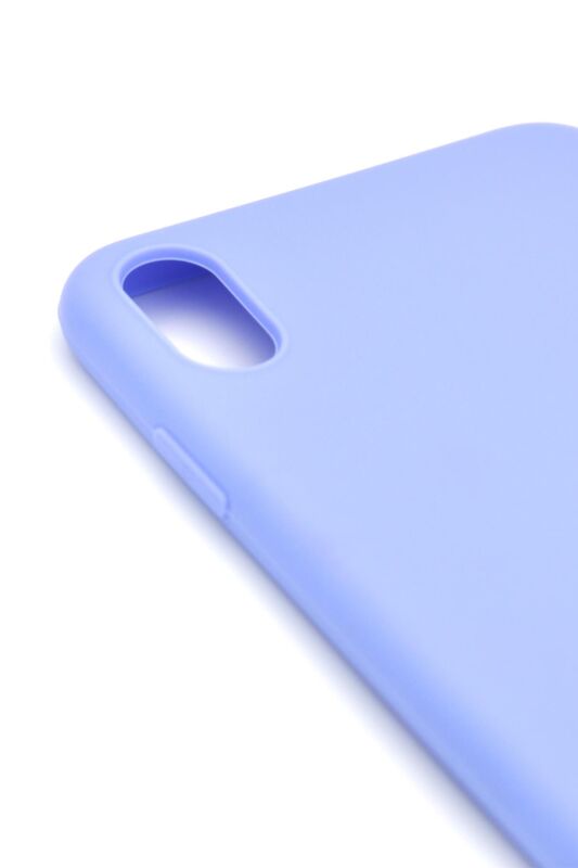 iPhone X Uyumlu Düz Renk Esnek Yumuşak Silikon Kılıf Rubber Açık Mor - 3