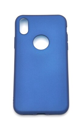 iPhone X Uyumlu Düz Renk Esnek Yumuşak Silikon Kılıf Rubber Lacivert - 1