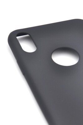 iPhone X Uyumlu Düz Renk Esnek Yumuşak Silikon Kılıf Rubber Siyah - 2