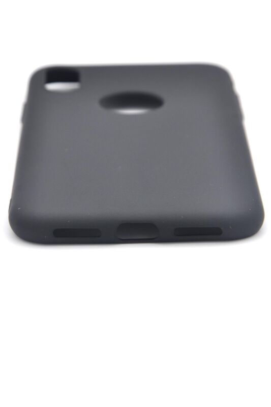 iPhone X Uyumlu Düz Renk Esnek Yumuşak Silikon Kılıf Rubber Siyah - 3
