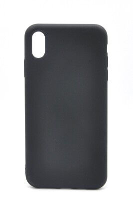 iPhone XR Uyumlu Düz Renk Esnek Yumuşak Silikon Kılıf Rubber Siyah - 1