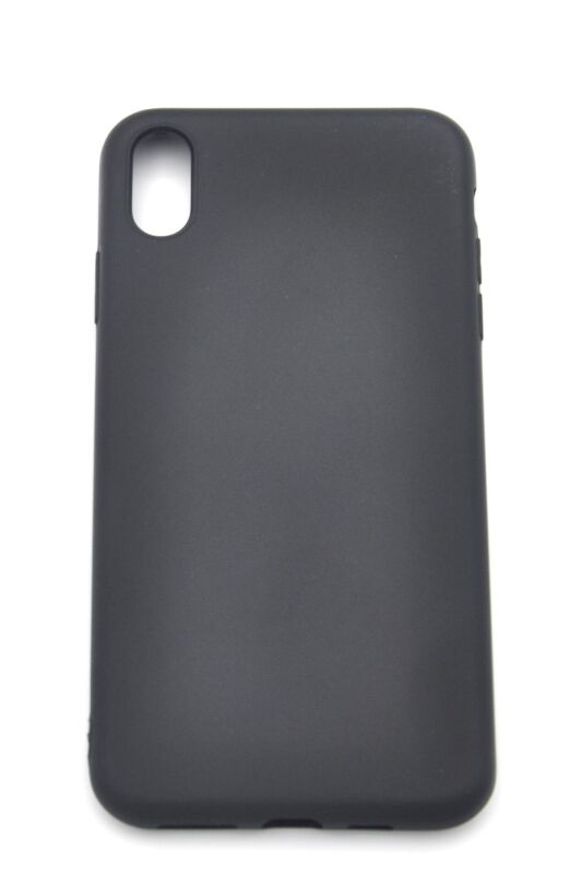 iPhone XR Uyumlu Düz Renk Esnek Yumuşak Silikon Kılıf Rubber Siyah - 2