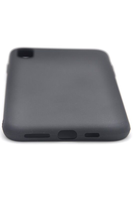 iPhone XR Uyumlu Düz Renk Esnek Yumuşak Silikon Kılıf Rubber Siyah - 4