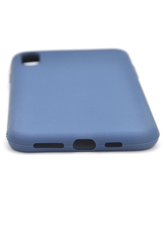 iPhone XS Max Uyumlu Düz Renk Esnek Yumuşak Silikon Kılıf Rubber İndigo Mavi - 4