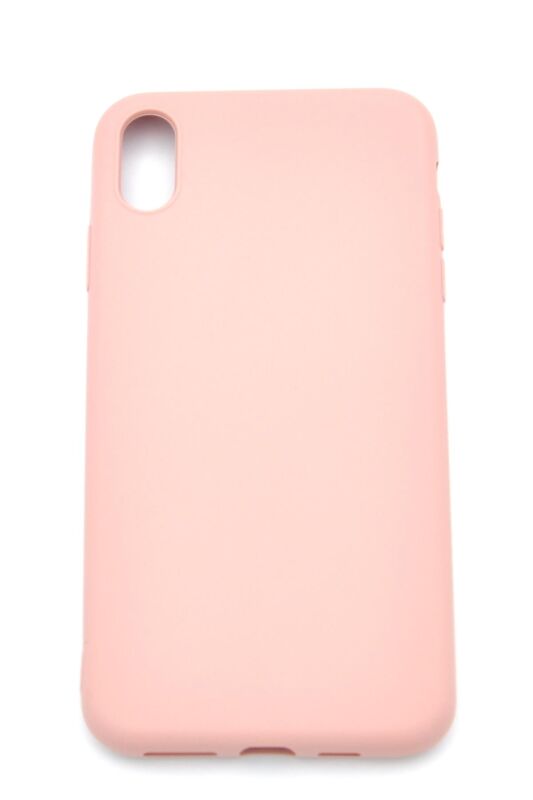 iPhone XS Max Uyumlu Düz Renk Esnek Yumuşak Silikon Kılıf Rubber Pudra Pembe - 2
