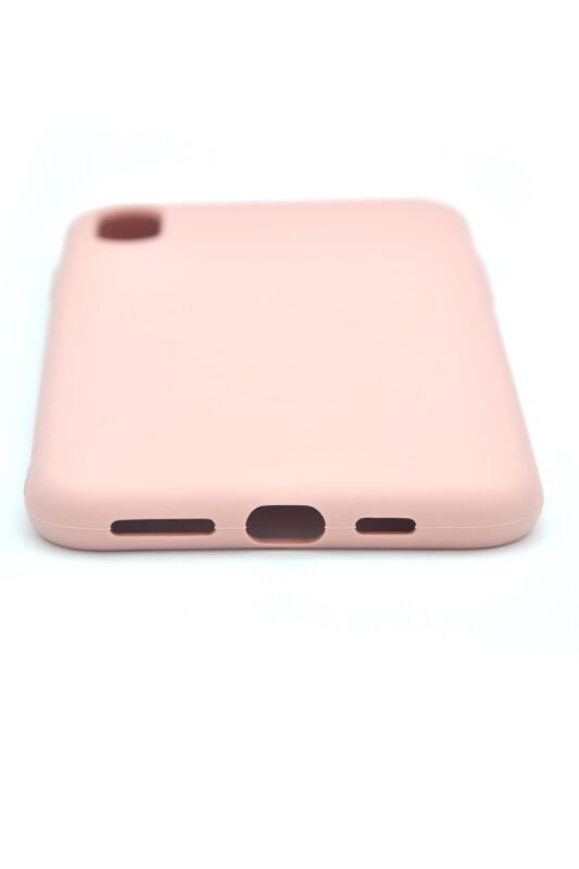 iPhone XS Max Uyumlu Düz Renk Esnek Yumuşak Silikon Kılıf Rubber Pudra Pembe - 4
