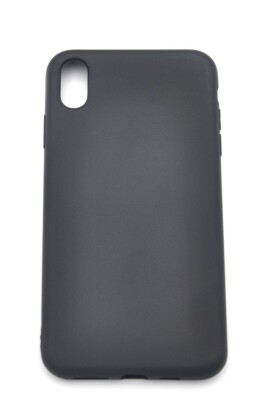 iPhone XS Max Uyumlu Düz Renk Esnek Yumuşak Silikon Kılıf Rubber Siyah - 2